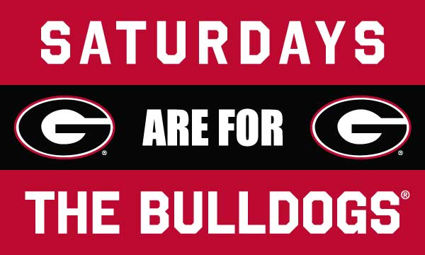 UGA 3'x5' House Flag - Saturdays Are For The Bulldogs