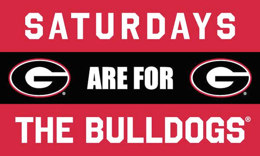 UGA 3'x5' House Flag - Saturdays Are For The Bulldogs