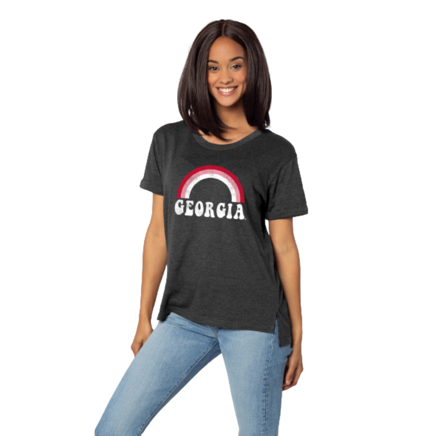 UGA Rainbow Bubble Everyday Top