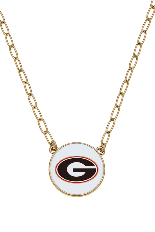 Georgia Bulldogs Enamel Disc Pendant Necklace