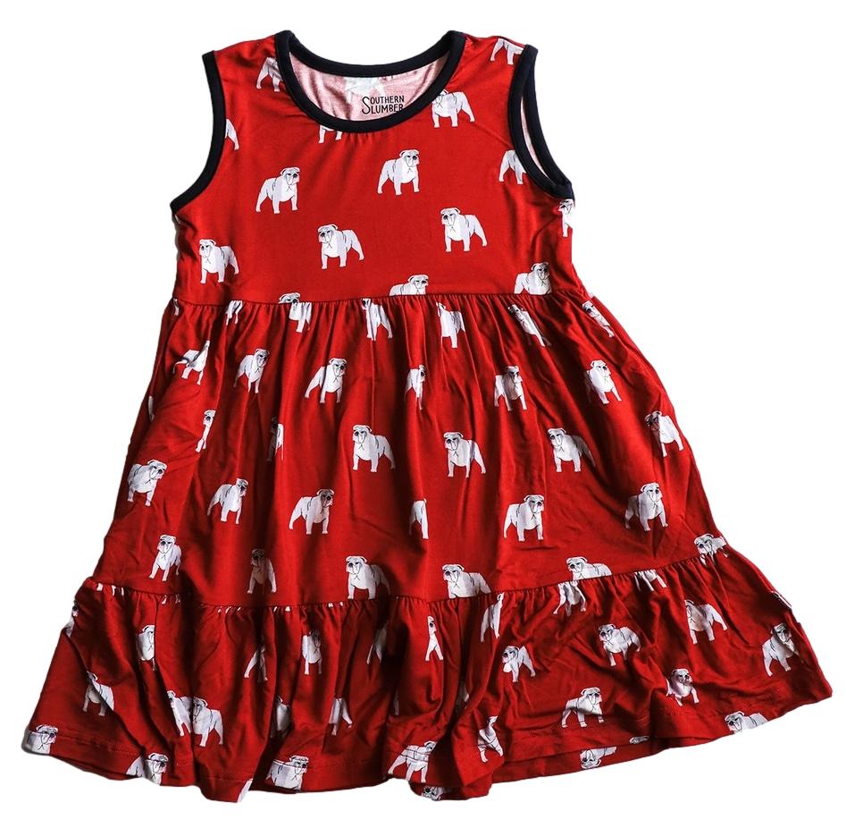 Bulldog Bamboo Tiered Twirl Dress - with Pockets