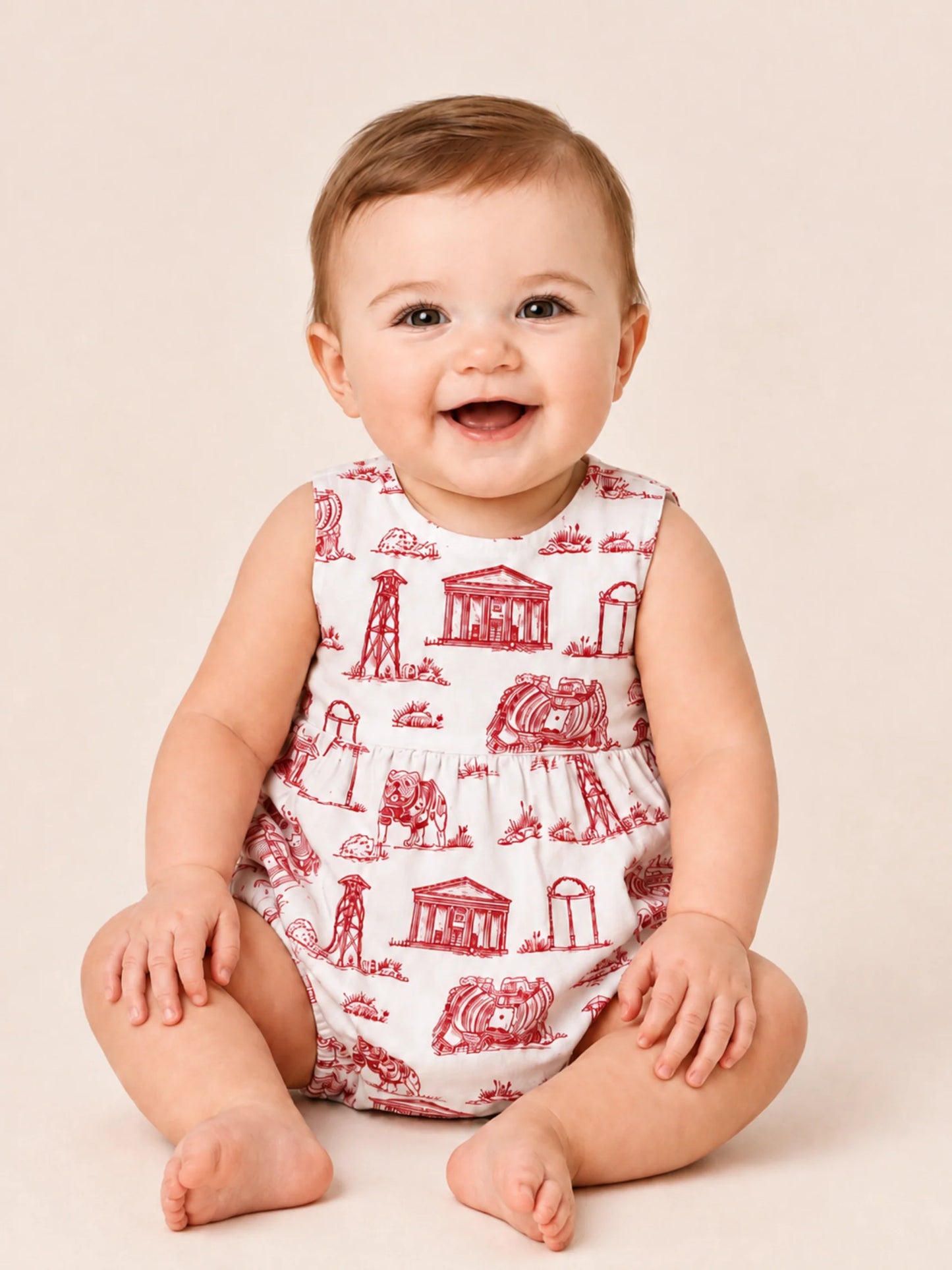 The UGA Baby Team Toile Sleeveless Onesie