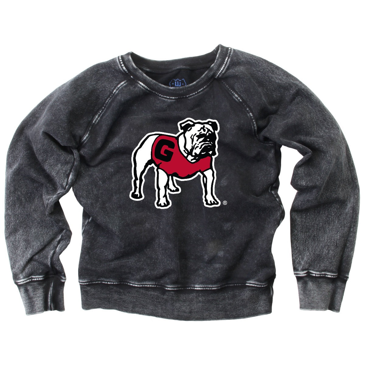 UGA Wes and Willy Toddler Faded Black Raglan Fleece