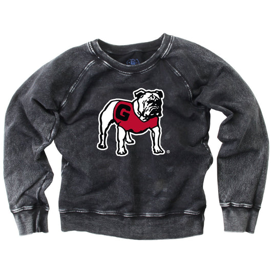 UGA Wes and Willy Toddler Faded Black Raglan Fleece