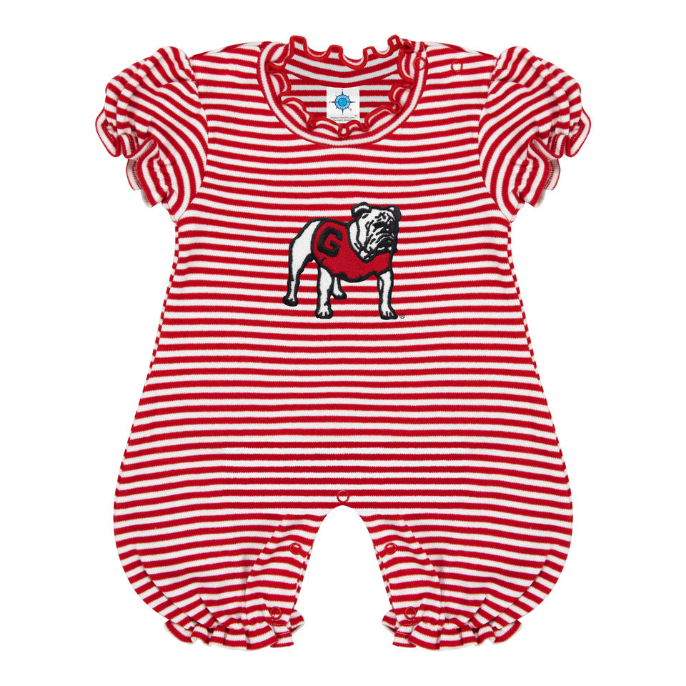 UGA Striped Bubble Romper