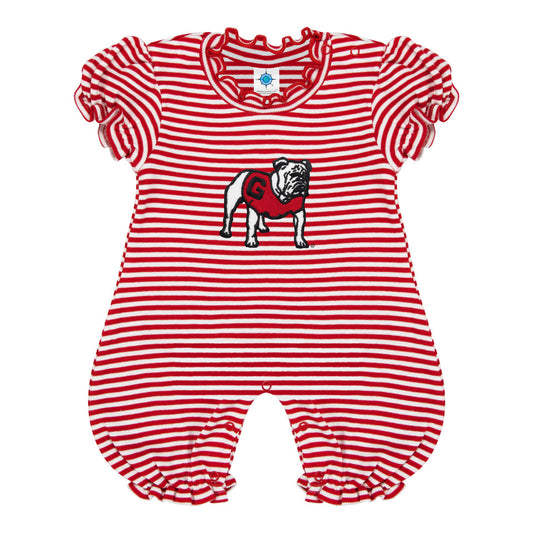 UGA Striped Bubble Romper