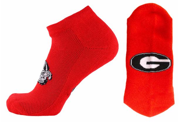 GEORGIA BULLDOGS RED NO-SHOW FOOTIES