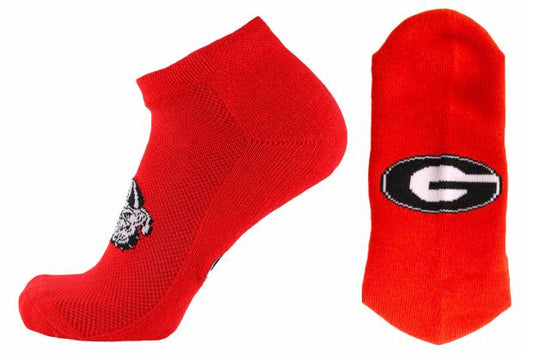GEORGIA BULLDOGS RED NO-SHOW FOOTIES