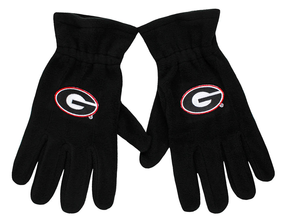 Georgia Bulldogs Black Fleece Gloves