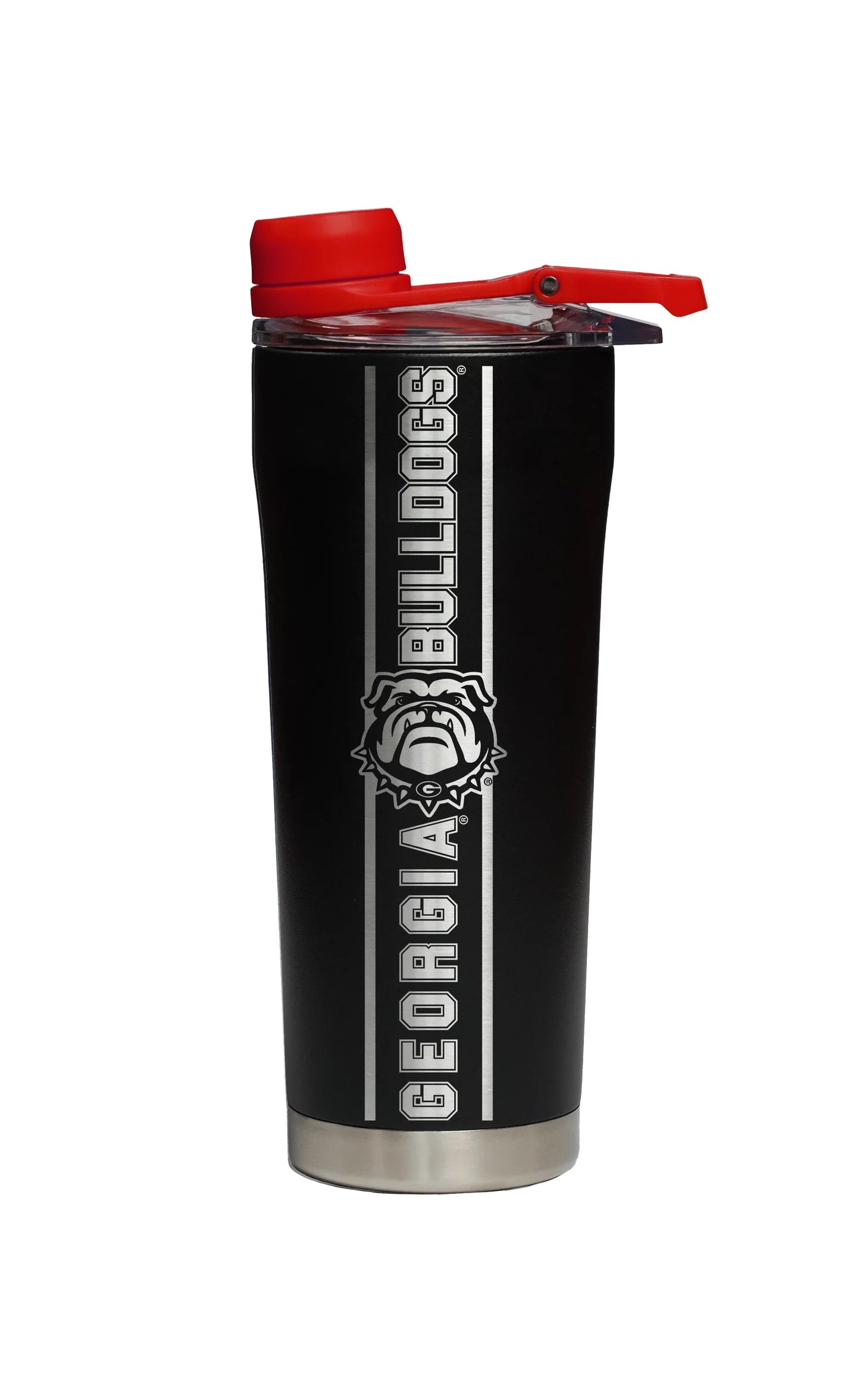 CupGeorgia Laser Etched Black Stainless Steel Shaker Bottle