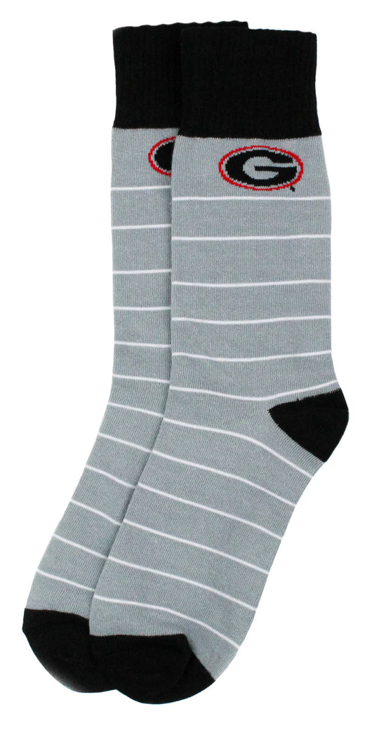 GEORGIA BULLDOGS WHITE STRIPE DRESS SOCKS