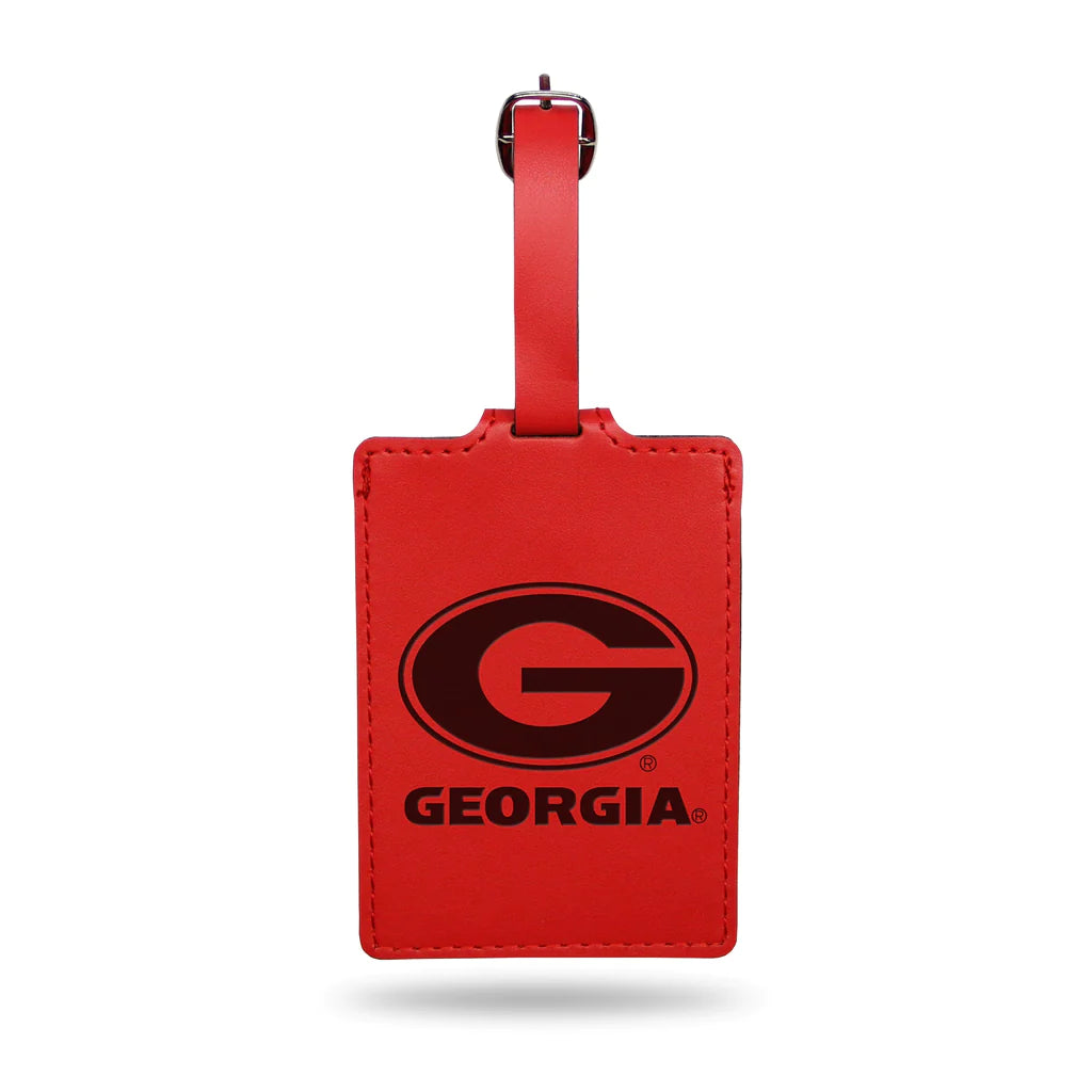 UGA Red Leather Luggage Tag