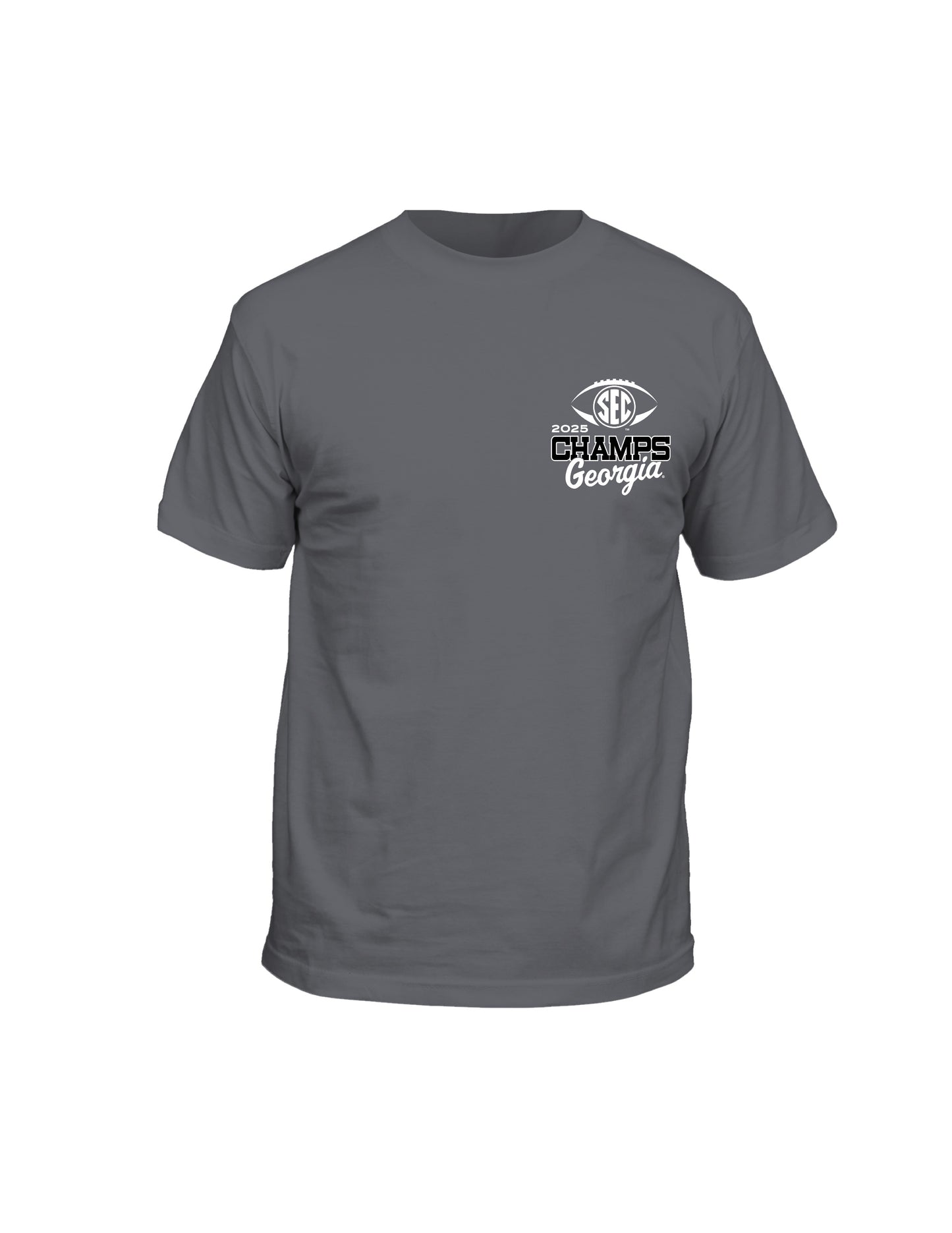 Georgia SEC Champs 2025 Charcoal Short Sleeve Boom T-Shirt