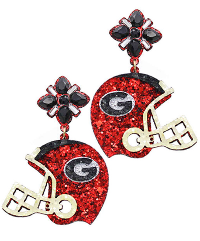 Glitter Football Helmet Earrings