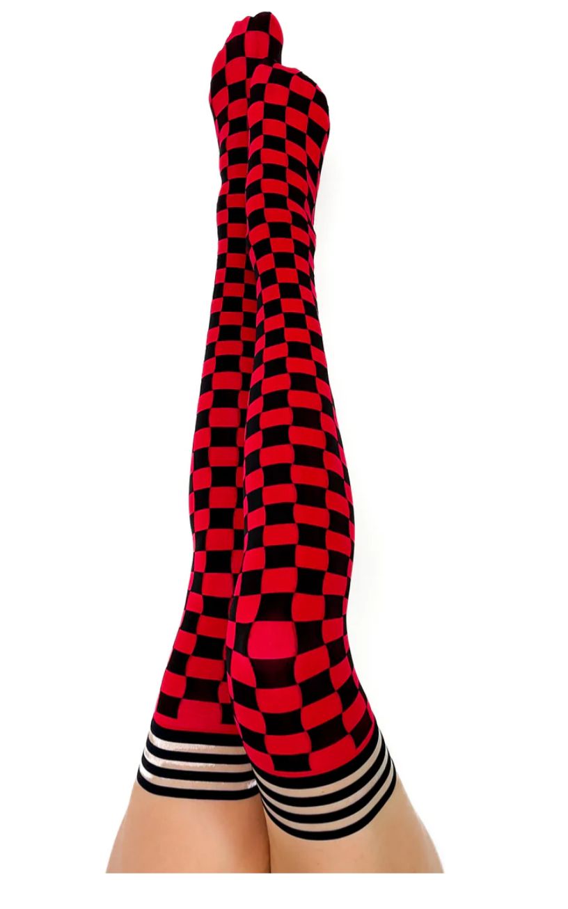 Game Day! - Red & Black Thigh-Highs