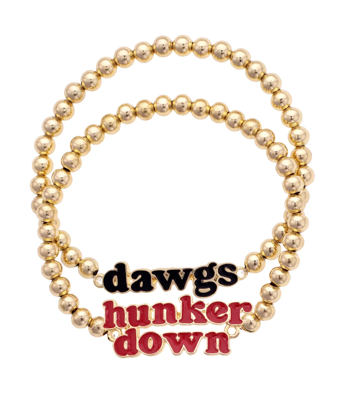 Georgia Bulldogs Slogan Ball Bead Bracelet Set of 2