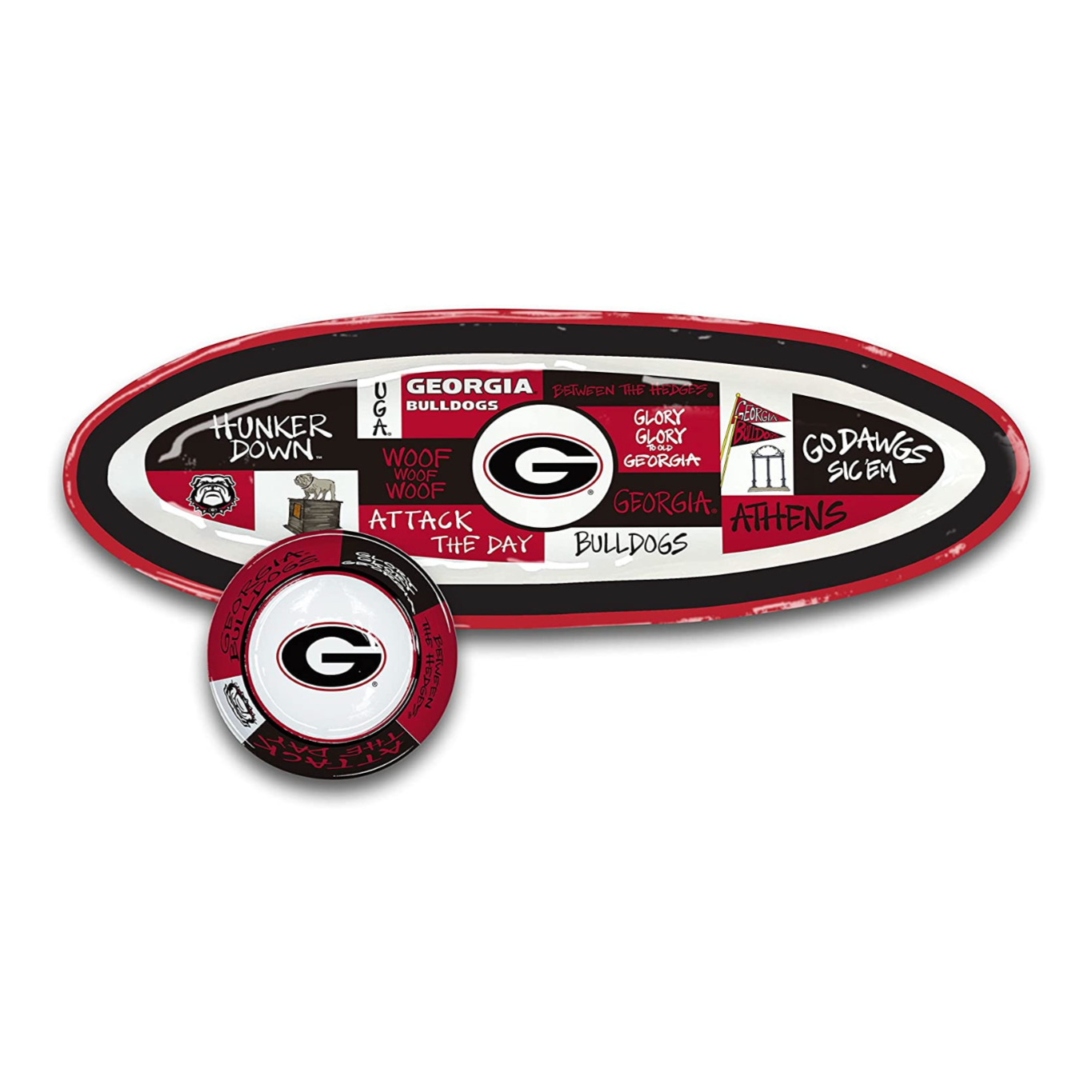 UGA Melamine Chip and Dip Set