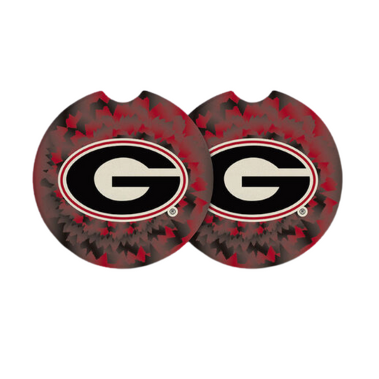 UGA Tie-Dye Car Coasters 2 Pack