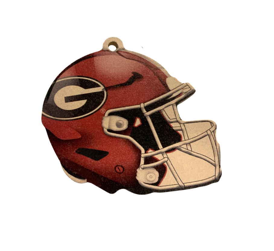 UGA Wooden Helmet Ornament
