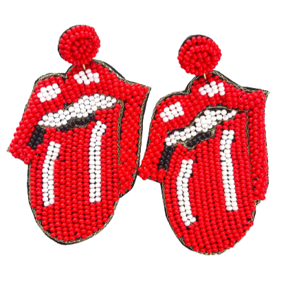 Beaded Rolling Stones Earrings