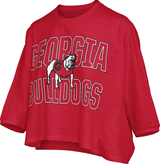 University of Georgia Pressbox Maxima Ascher 3/4 Sleeve Top