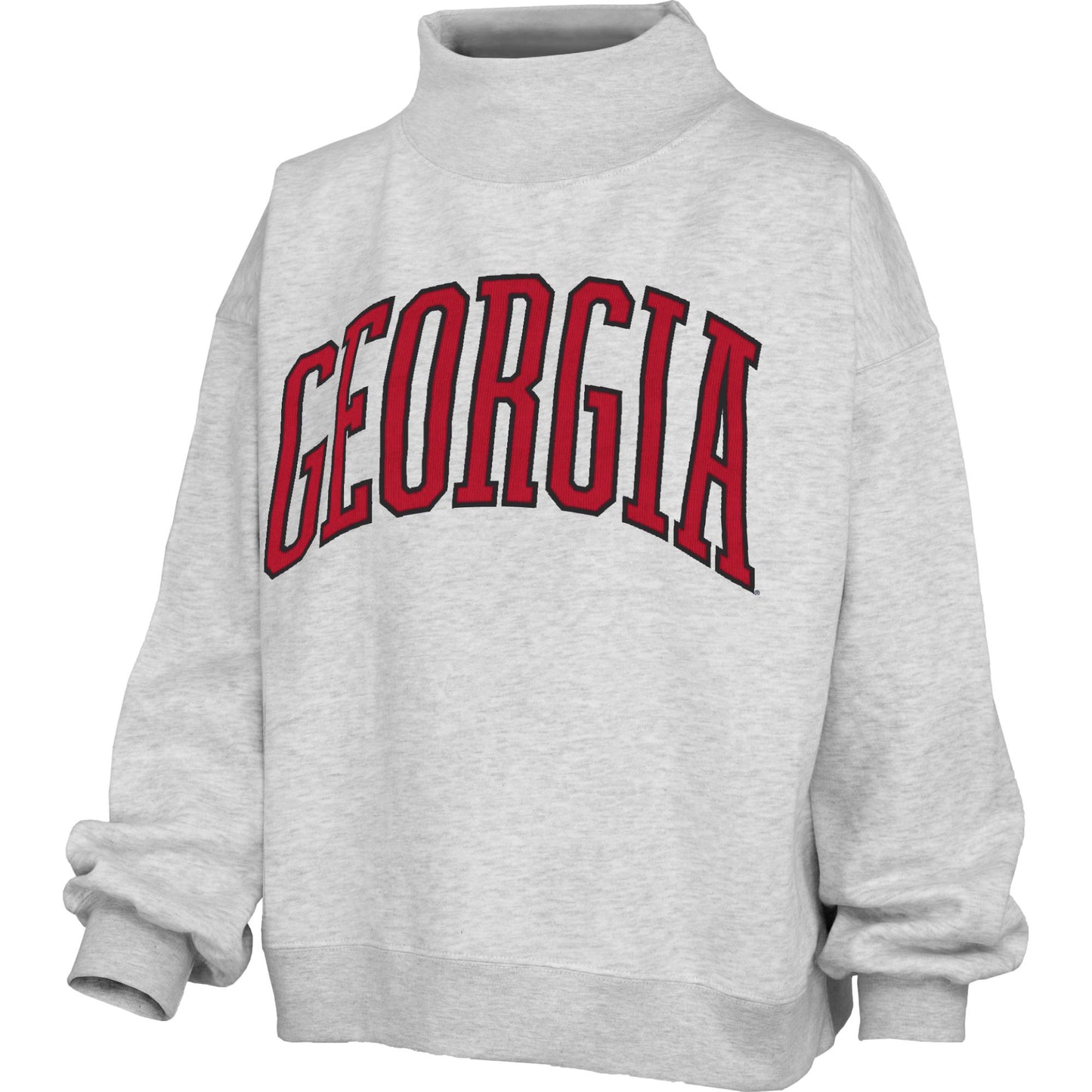 Georgia New Zealand Lingo Mock-Crew Oversize Fleece - Ash