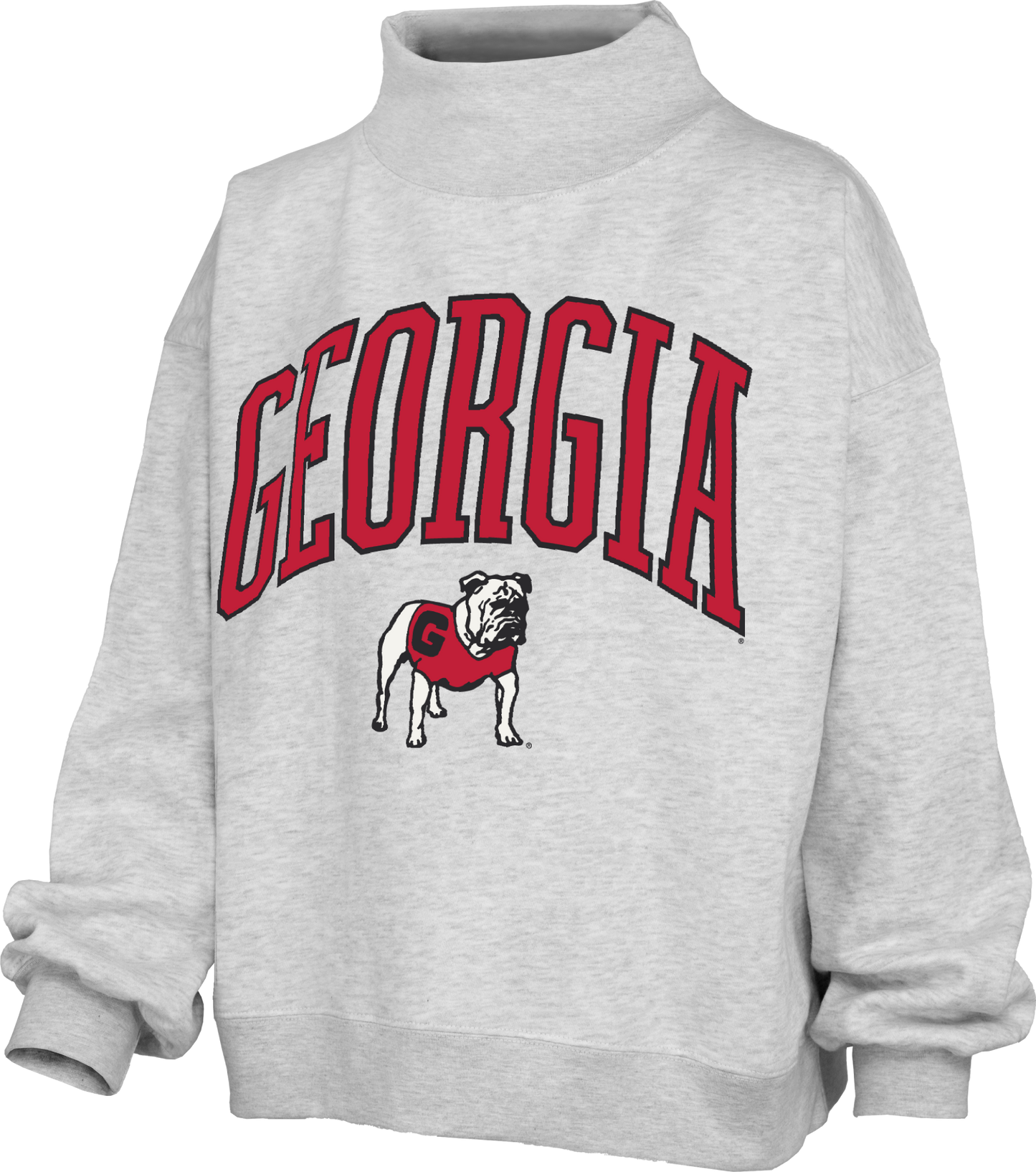 Georgia Lingo Mock-Crew Oversize Fleece - Ash