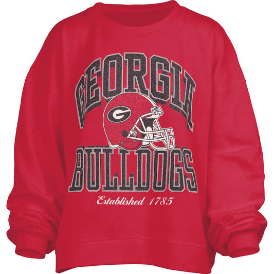 Georgia Bulldogs Ladies Cavelli Crew-Neck Oversized Fleece