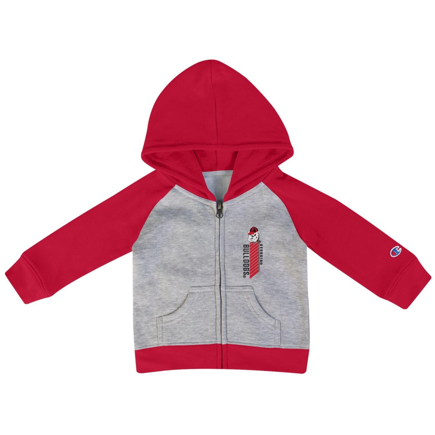 UGA Champion Infant Raglan Zip Hoodie