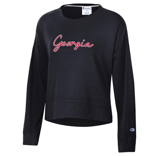 Georgia Women's Sueded Soft Touch Crew