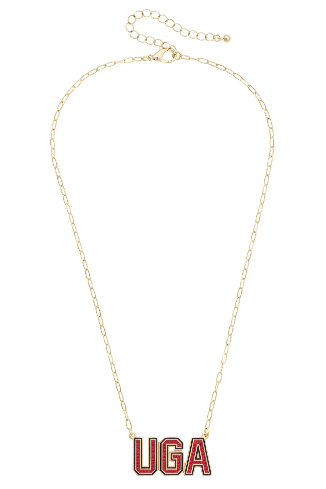 UGA Pave Outline Necklace