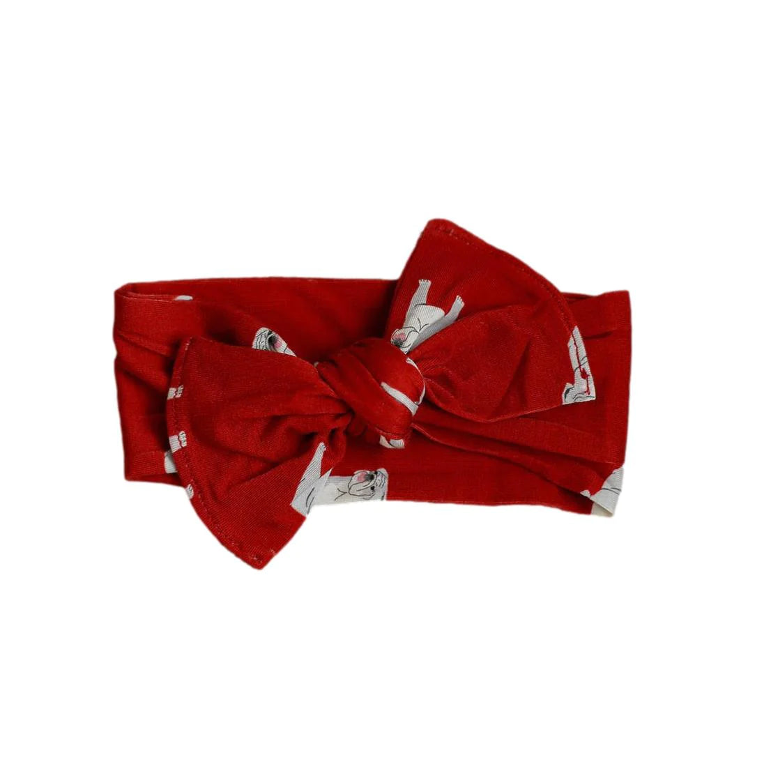 Red Bulldog Bamboo Bow Headband