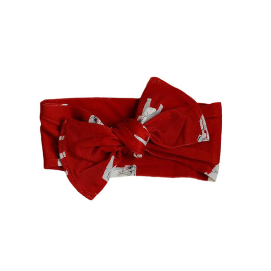 Red Bulldog Bamboo Bow Headband