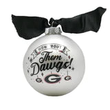 Georgia Mascot Glass Ball Ornament
