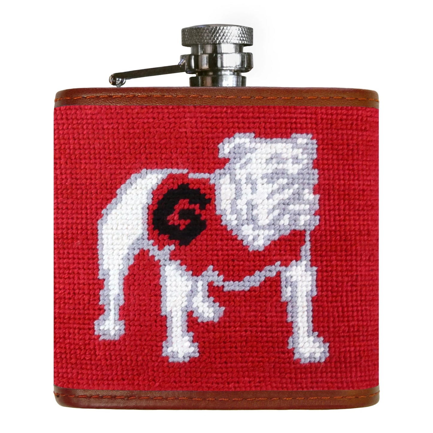 UGA Needlepoint Flask