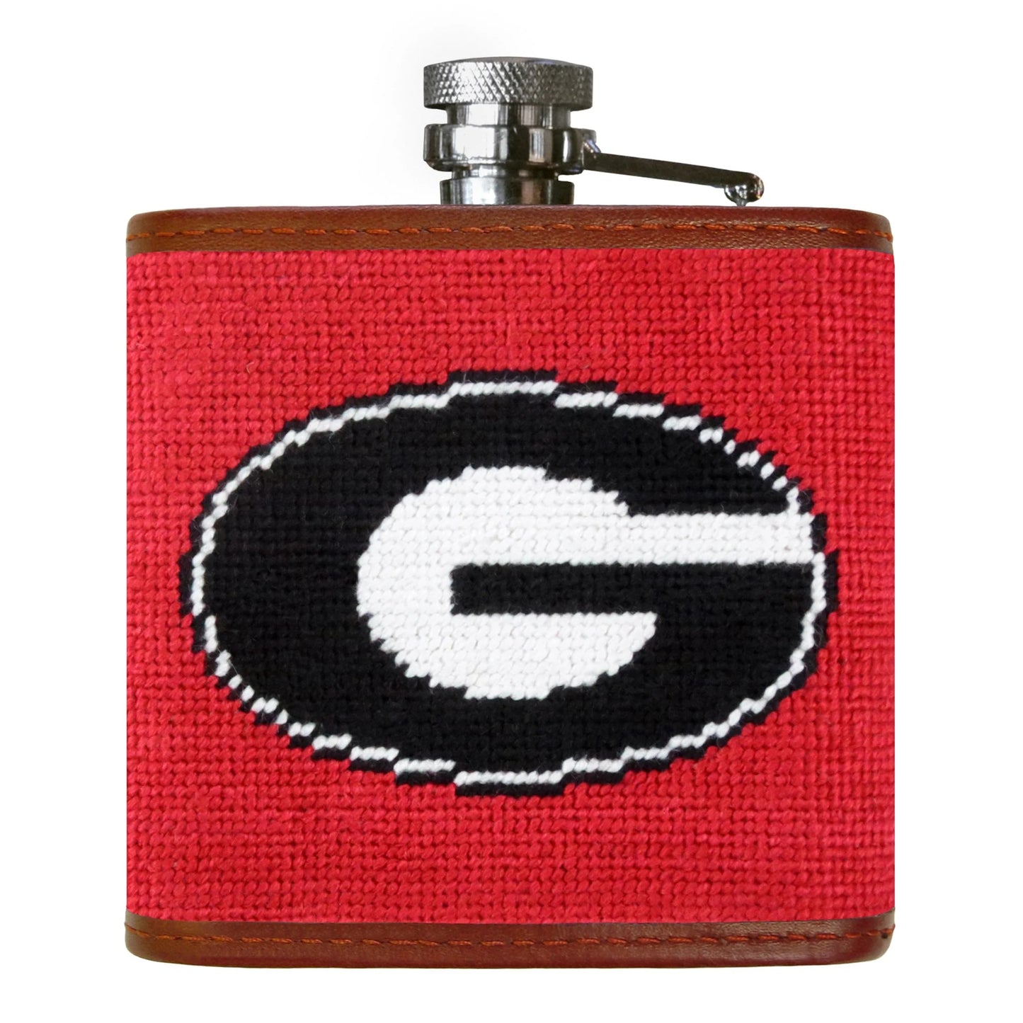 UGA Needlepoint Flask