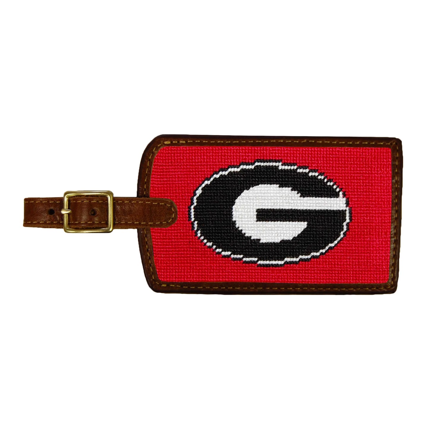 UGA Needlepoint Luggage Tag