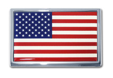USA Flag Chrome Auto Emblem