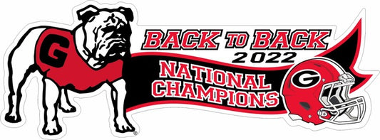 UGA 2022 National Champions Back to Back 12" Decal