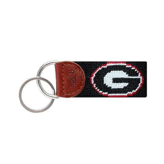 UGA Needlepoint Keychain