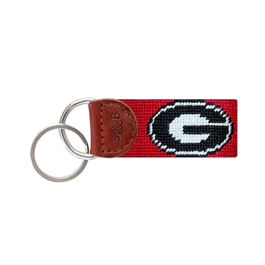UGA Needlepoint Keychain