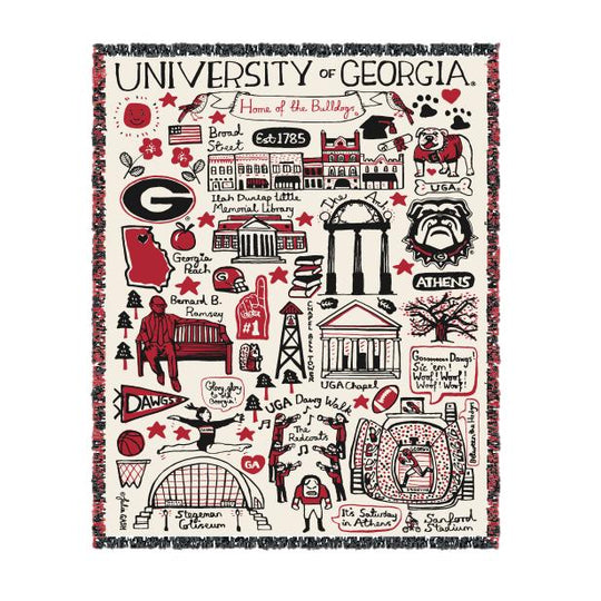 UGA Julia Gash Woven Throw Blanket