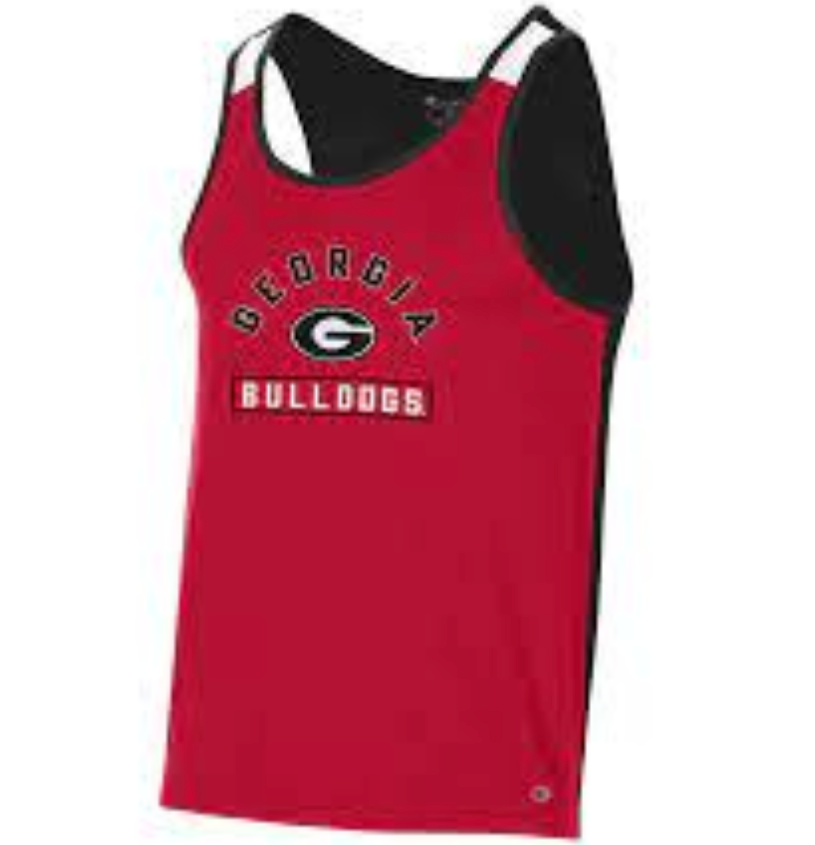 UGA Champion Blocked Tank Top