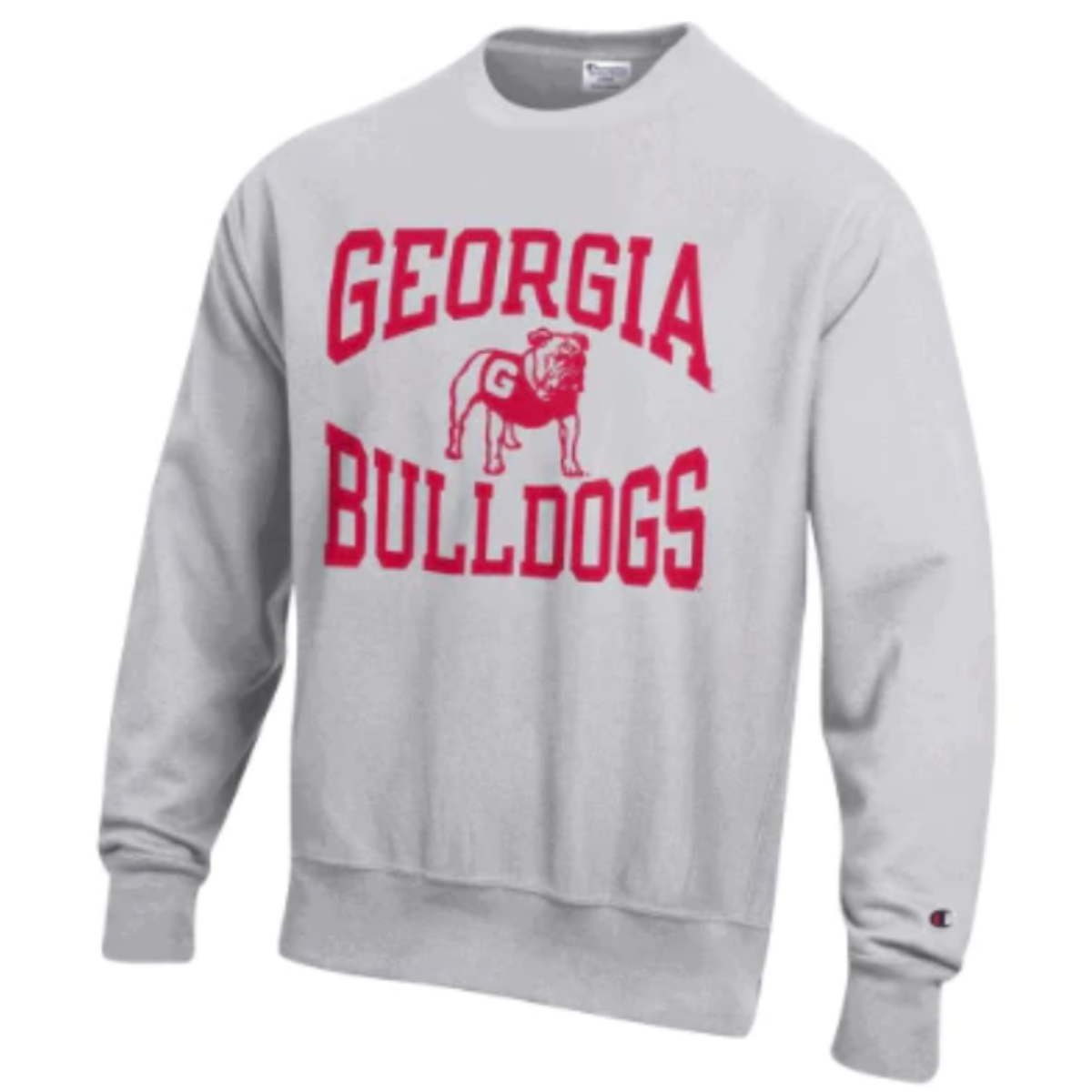 UGA Champion Standing Bulldog Reverse Weave Crew
