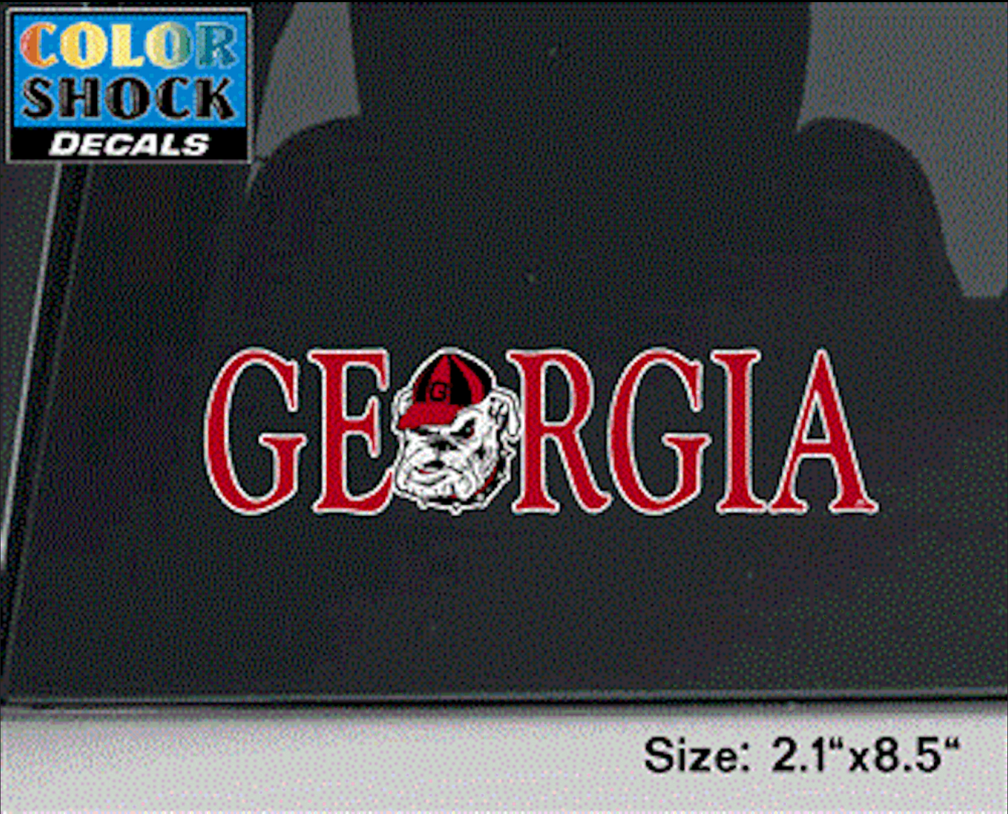 UGA Georgia Decal With Bulldog Head