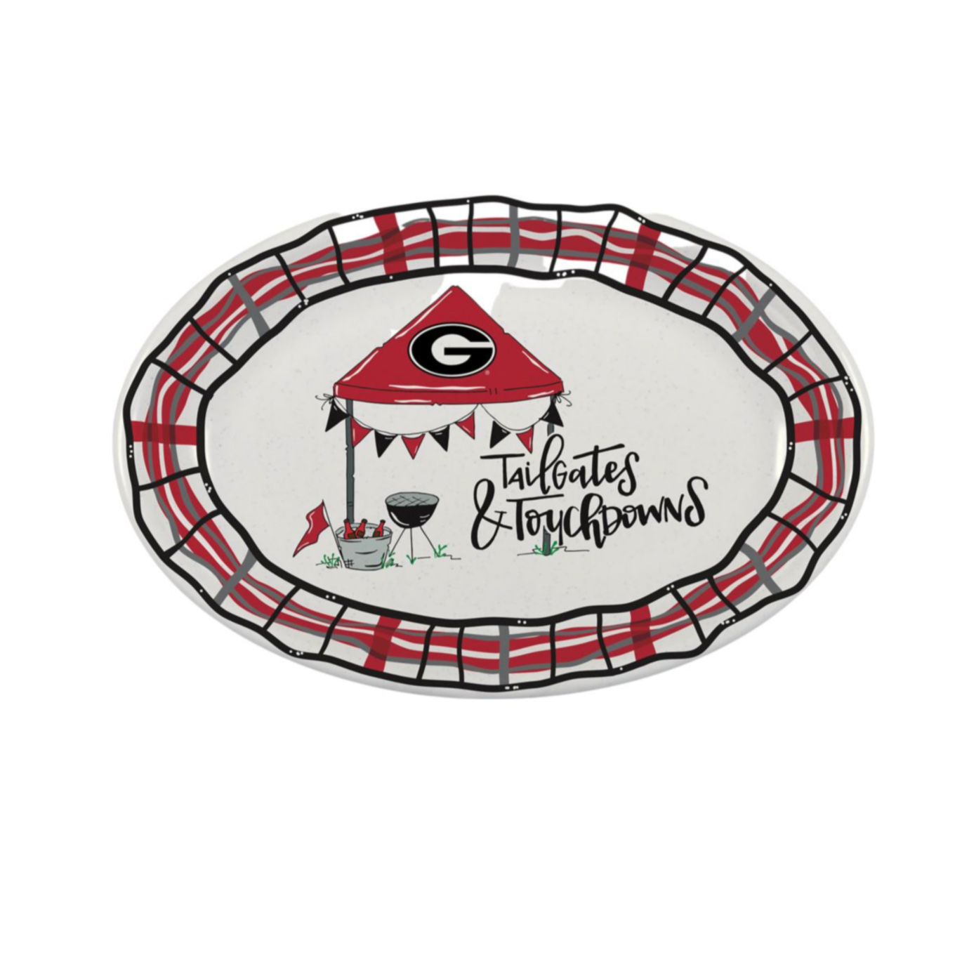 UGA Magnolia Lane Tailgates and Touchdowns Melamine Oval Platter