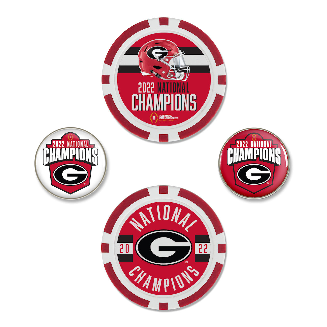 UGA 2022 National Champions Ball Marker Poker Chip Set