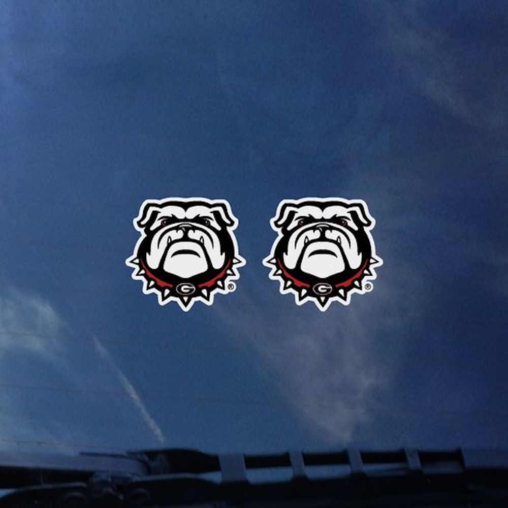 UGA New Bulldog Head Decals 2-Pack