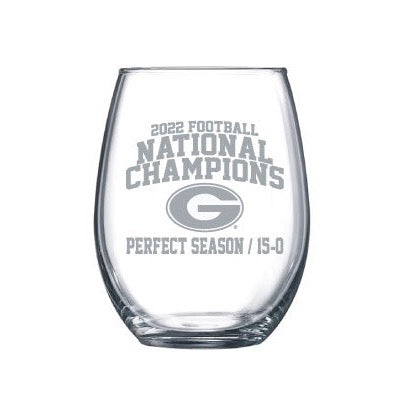 Georigia Bulldogs 12 oz Stemless Wine Glass