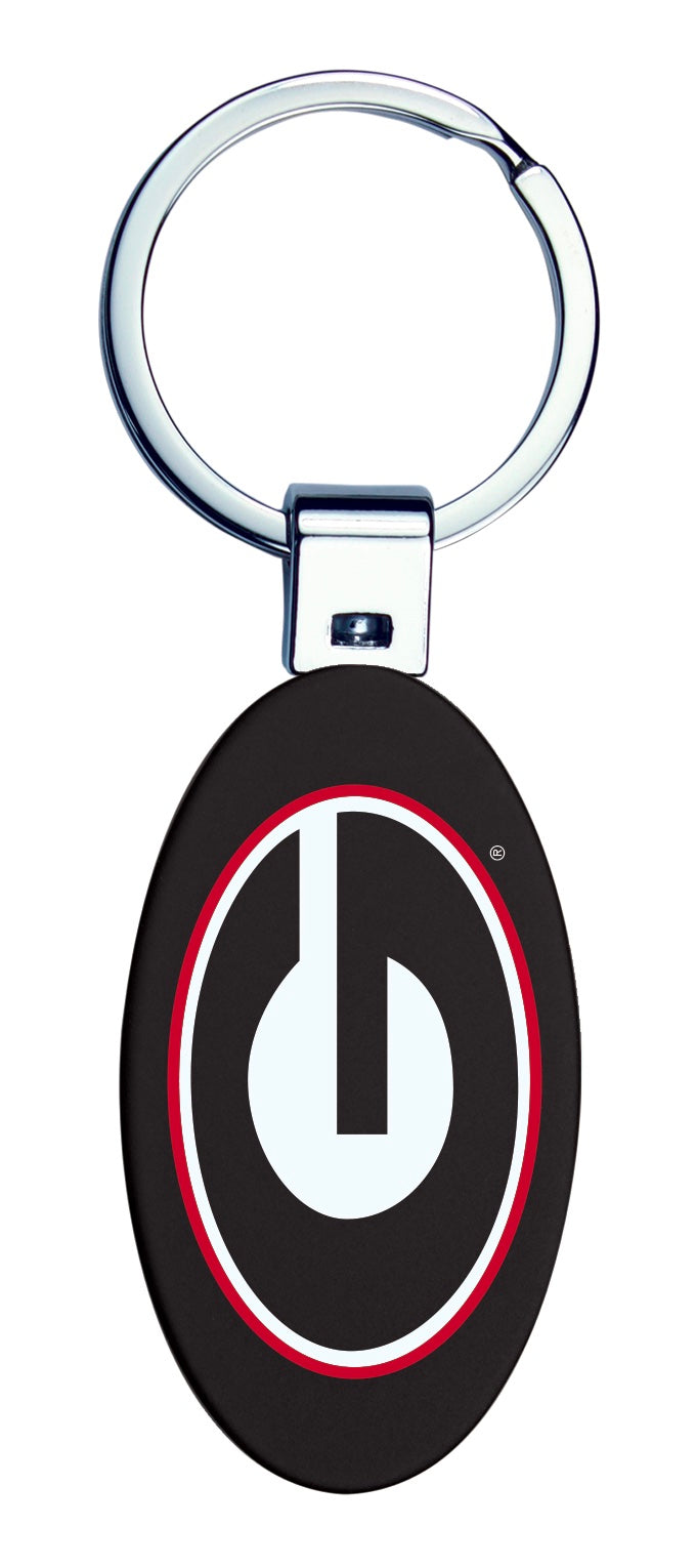 UGA G Oval Metal Keychain